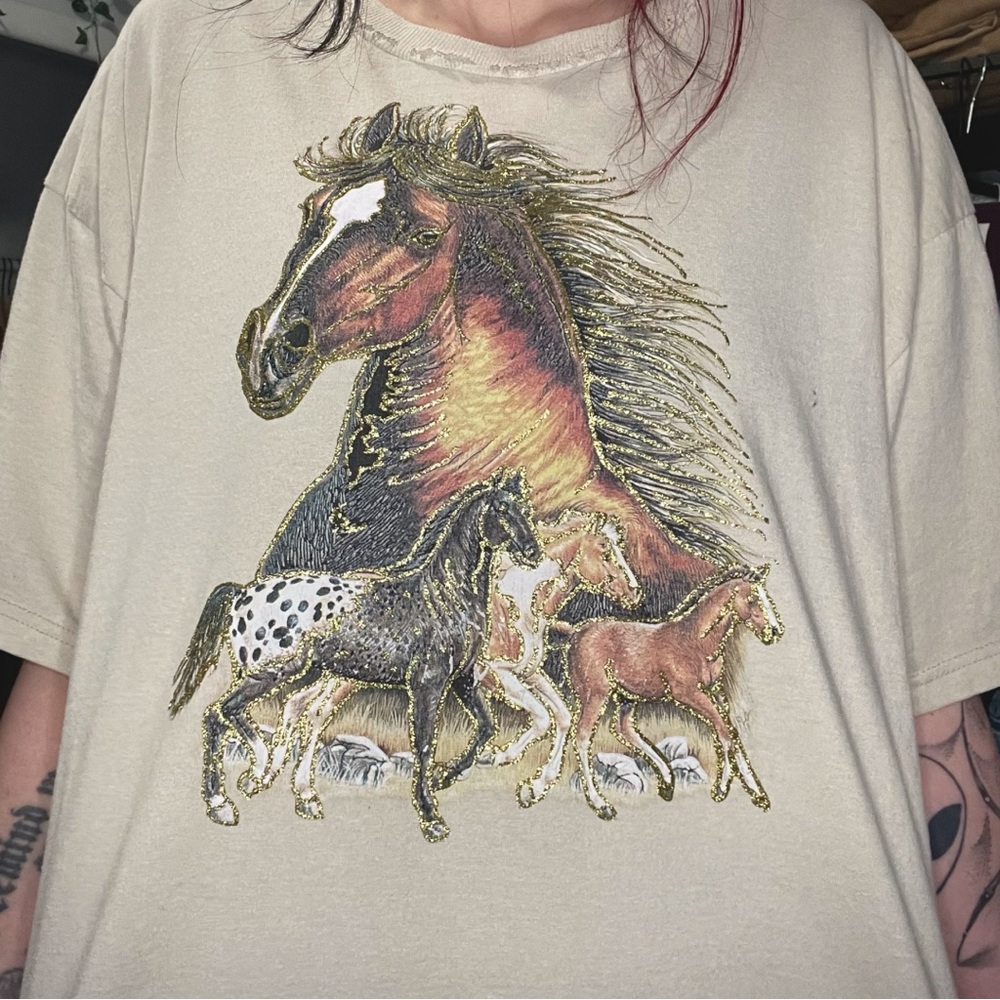 Vintage Horse Glitter Tee
